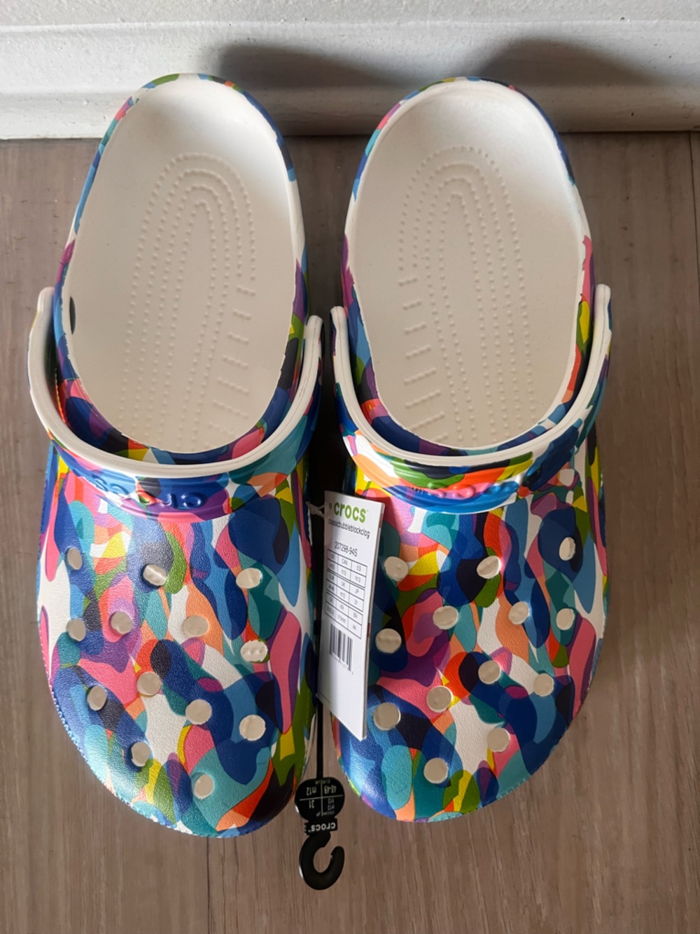 CROCS Men’s Multicolor Clog Sandals with White Footbed